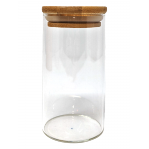 4" Glass Jar With Bamboo Lid [WJ1] [GWSTG0023]
